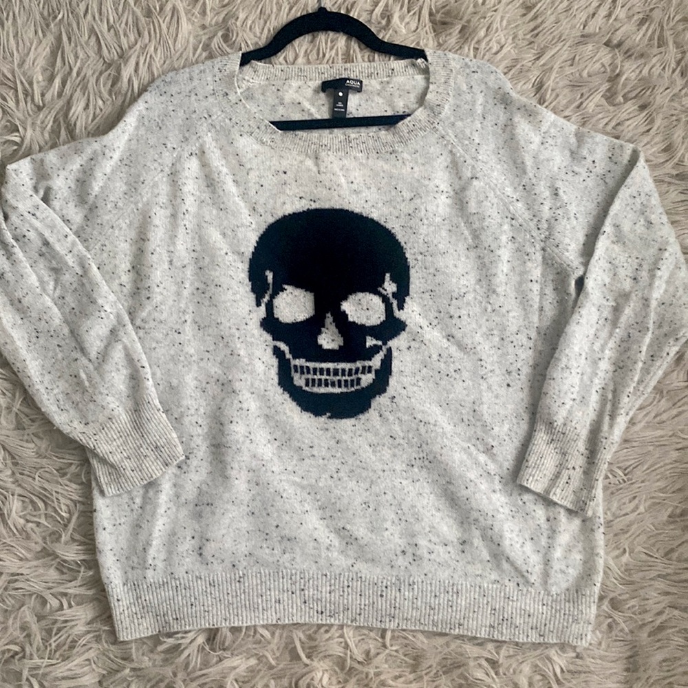Aqua Skull Sweater